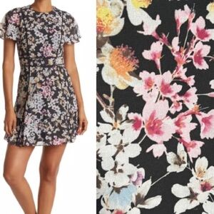 Ted Baker Kaarole Jasmine Mini Dress Floral Black - Size 2 US 6
